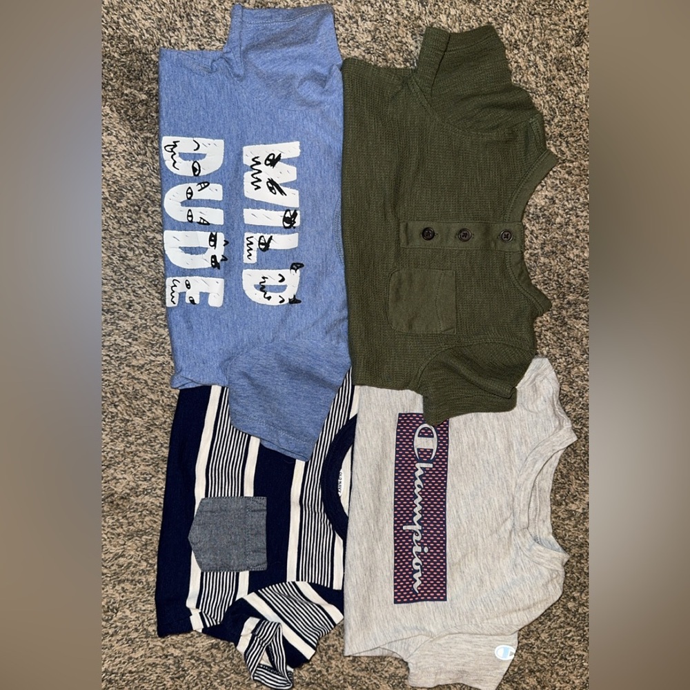 Kids Graphic and Striped T-Shirts Set
